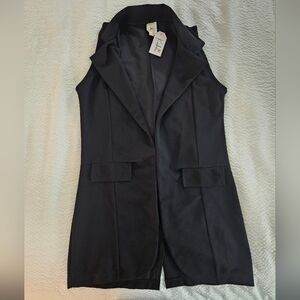 Black Sleeveless Blazer Vest